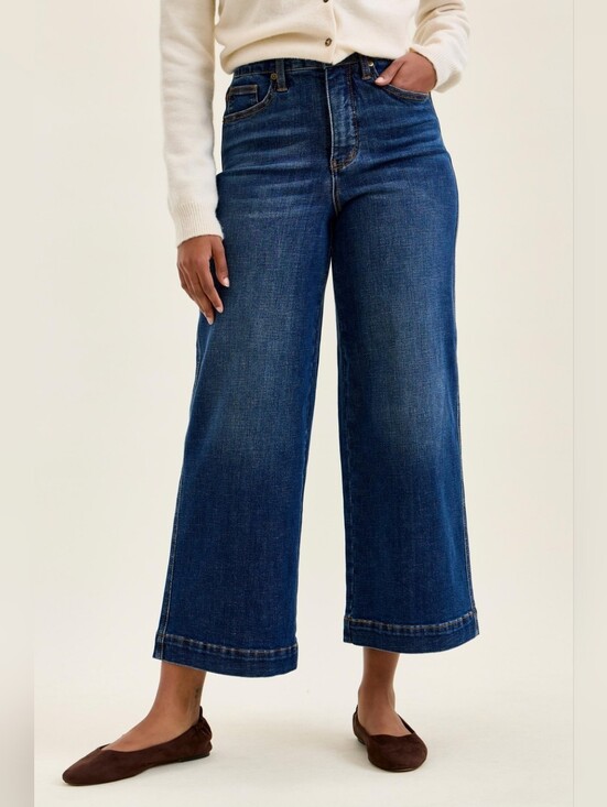 Judy Blue Denim - Judy Blue High Waist T.C. Claudia Ankle Wide Jeans